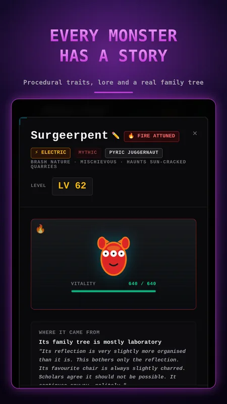 Monster Fusion: every monster has a story and a family tree